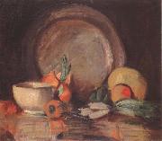 Percy Gray Still Life with Copper Plate and Vegetables (mk42) oil on canvas